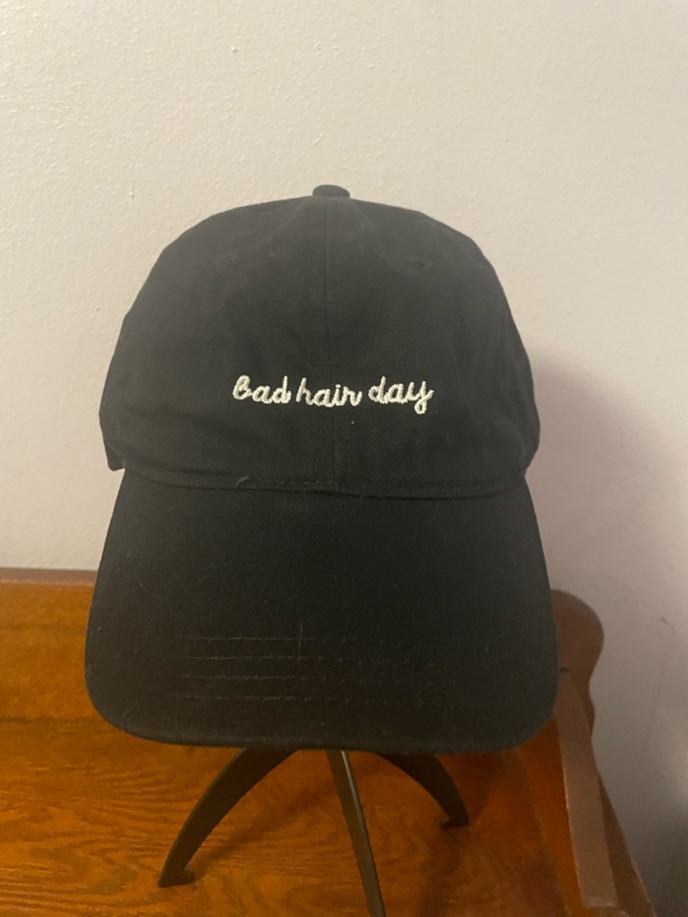 Black "bad hair day" Embroidered Baseball Cap